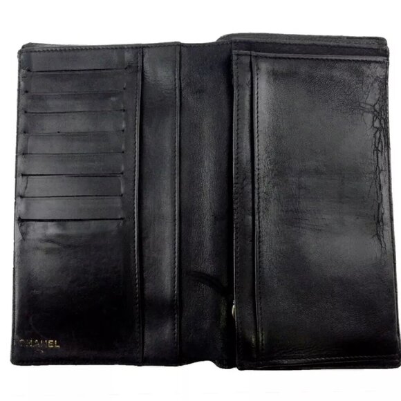 CHANEL Wallet Coco Mark Caviar Skin Authentic USED L3683 - Picture 11 of 11